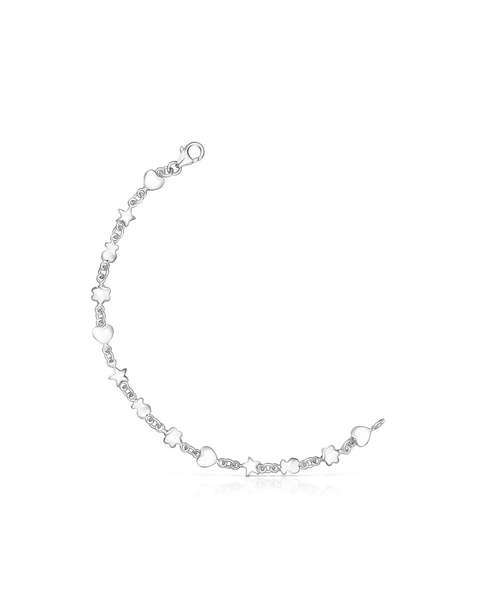 Pulseira de Corrente Mini Icons de Prata com Treze Minimotivos Prateado-1