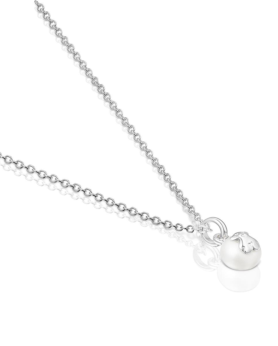 Colar Icon Pearl de Prata e Pérola Branco-3