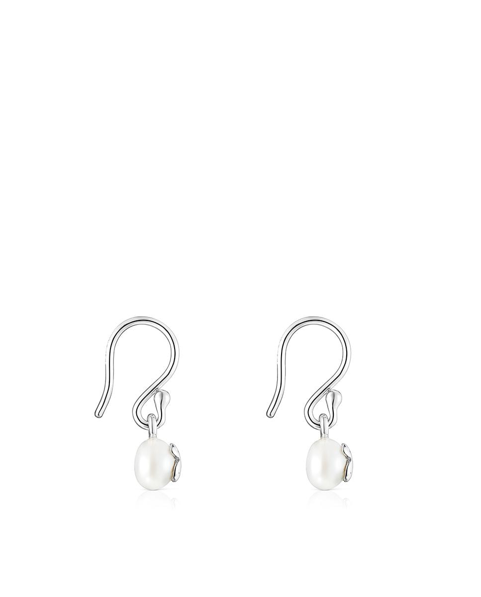 Brincos Icon Pearl de Prata com Pérola Branco-2