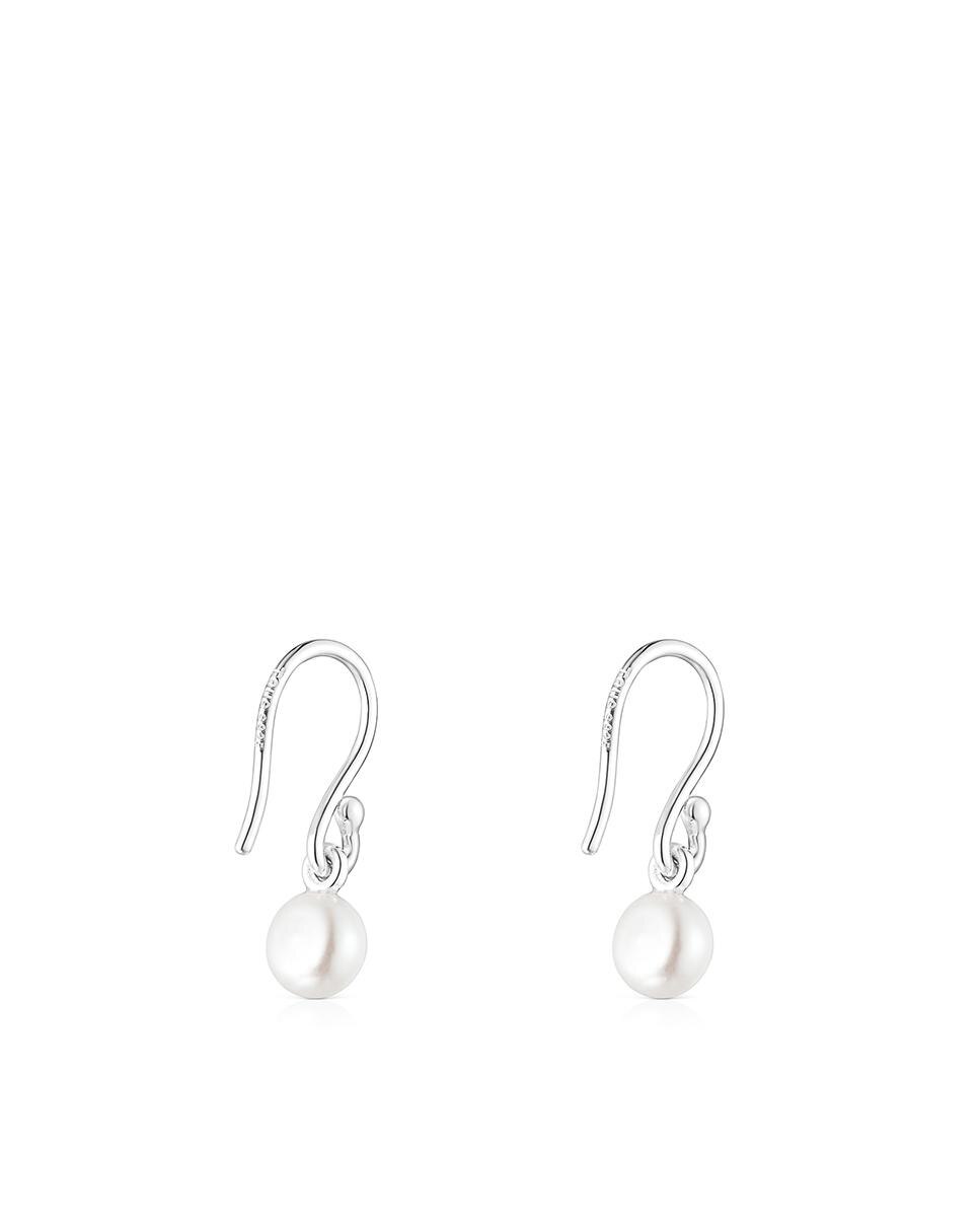 Brincos Icon Pearl de Prata com Pérola Branco-3