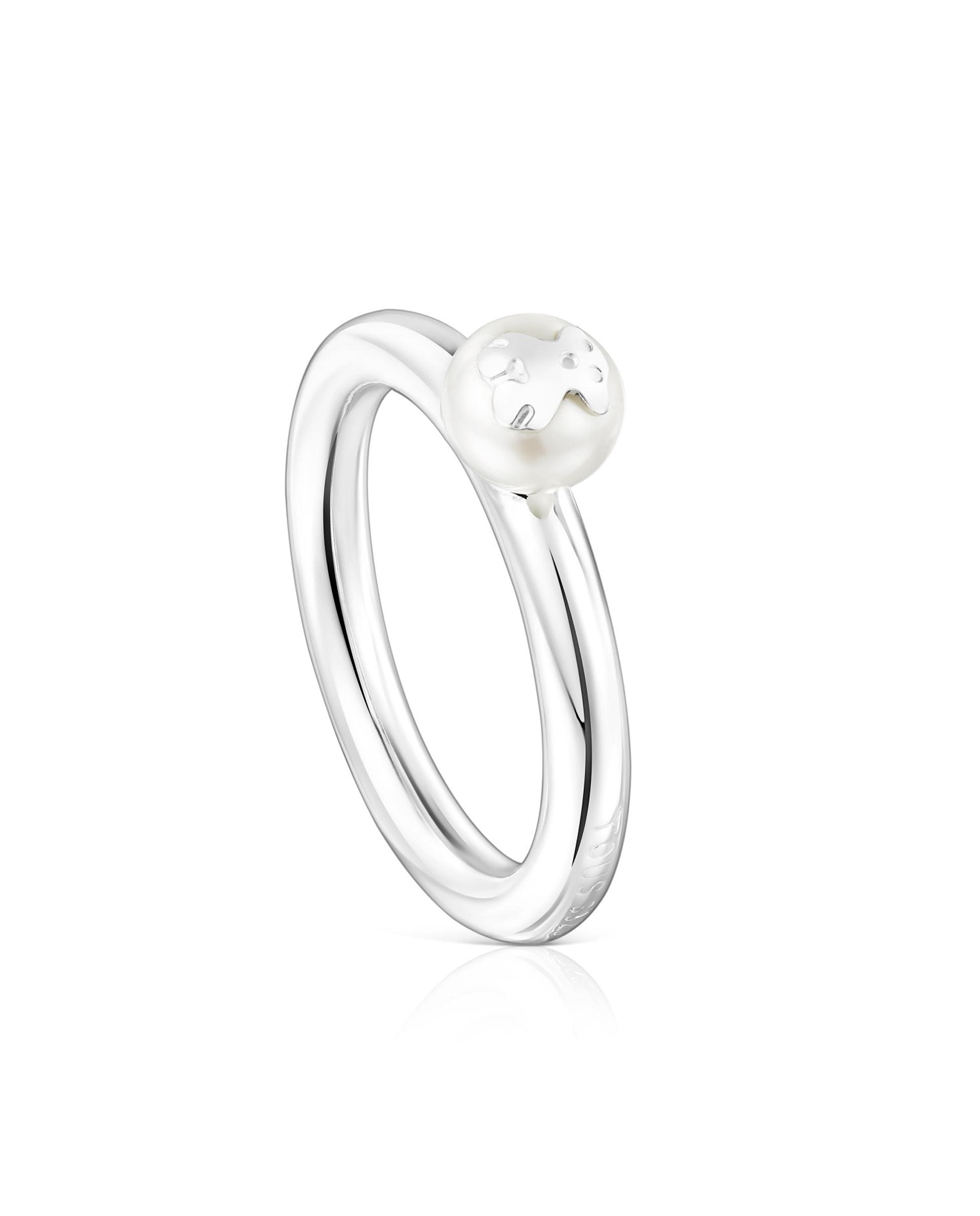 Anel de Prata com Pérola Icon Pearl Branco-1