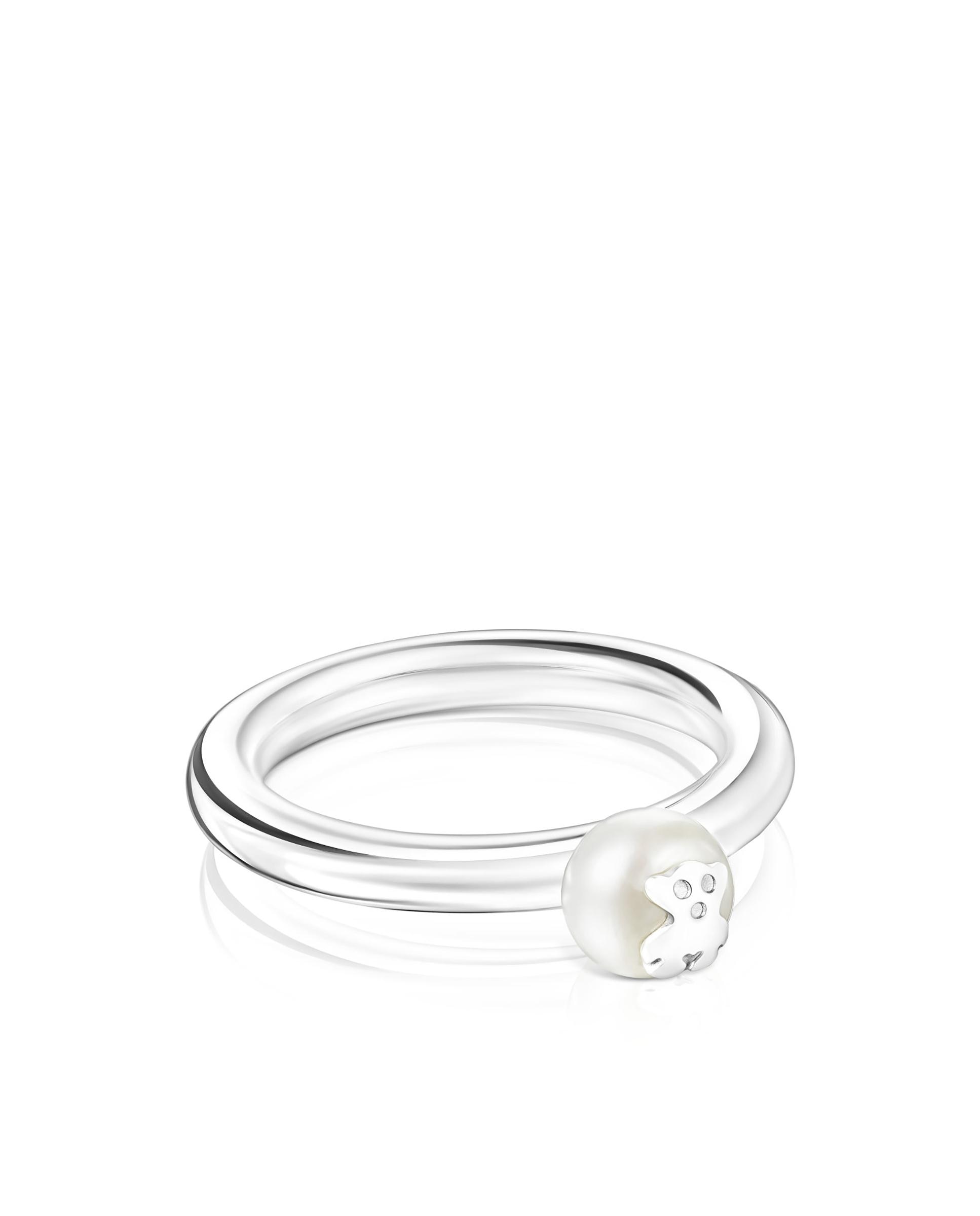 Anel de Prata com Pérola Icon Pearl Branco-2