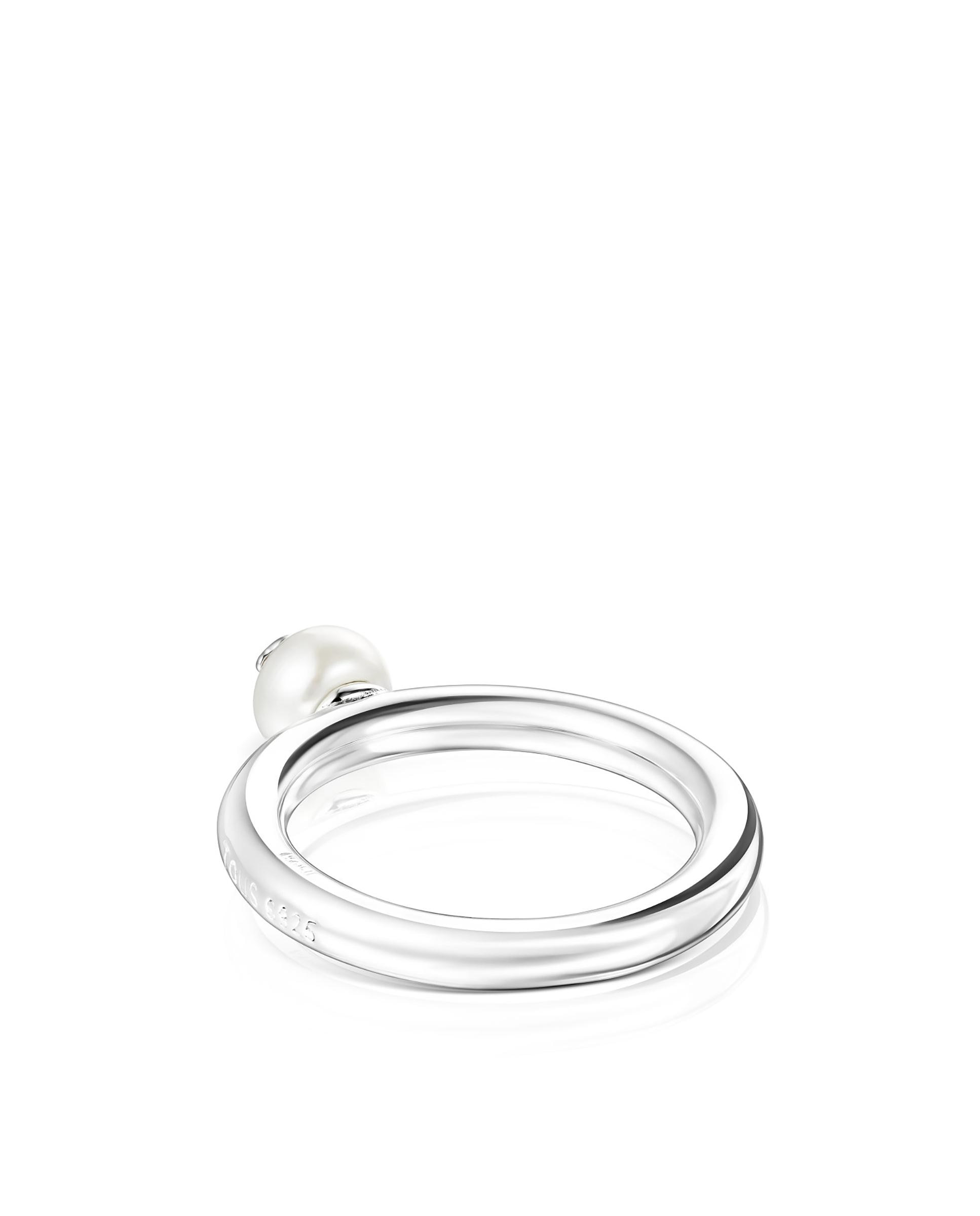 Anel de Prata com Pérola Icon Pearl Branco-3