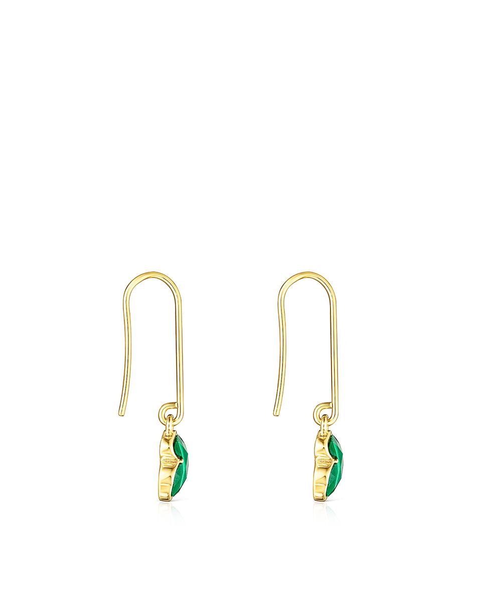 Brincos Icon Color em Prata Vermeil e Malaquite Verde-2
