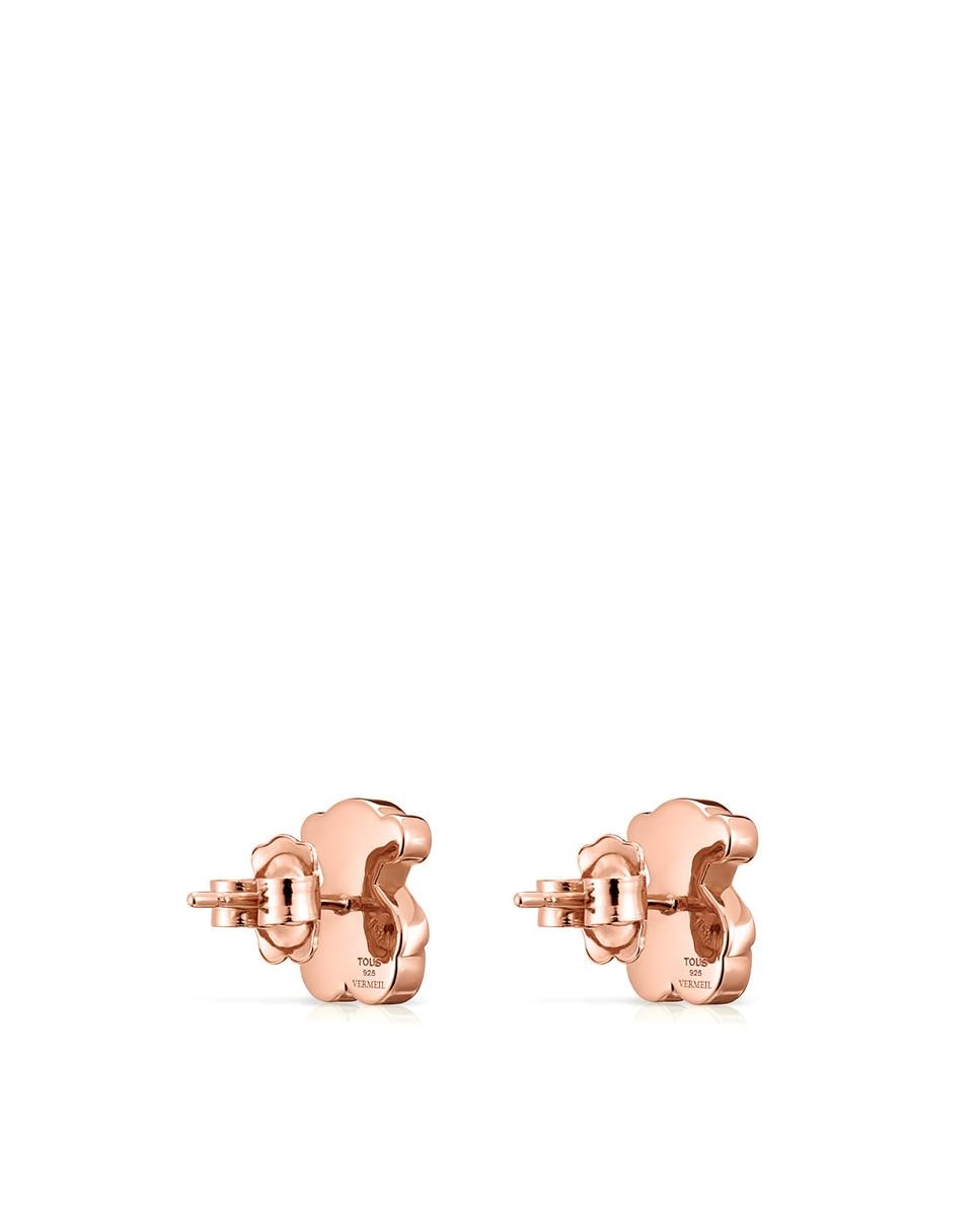 Brincos Sweet Dolls em Prata Vermeil Rosa com Forma de Urso Rosa-3