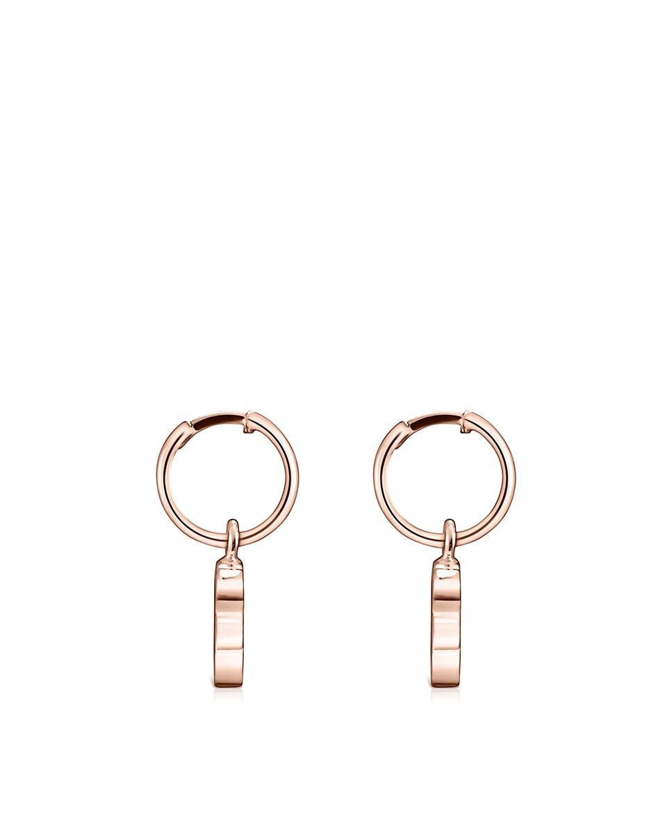 Brincos de Argola Sweet Dolls Banhados em Ouro de 18 Kt Sobre Prateado Rosa Rosa-2
