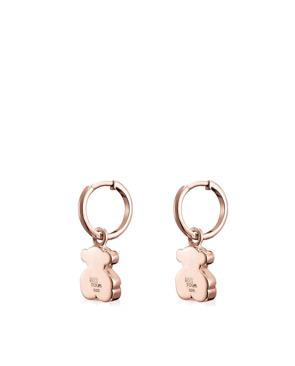 Brincos de Argola Sweet Dolls Banhados em Ouro de 18 Kt Sobre Prateado Rosa Rosa-3