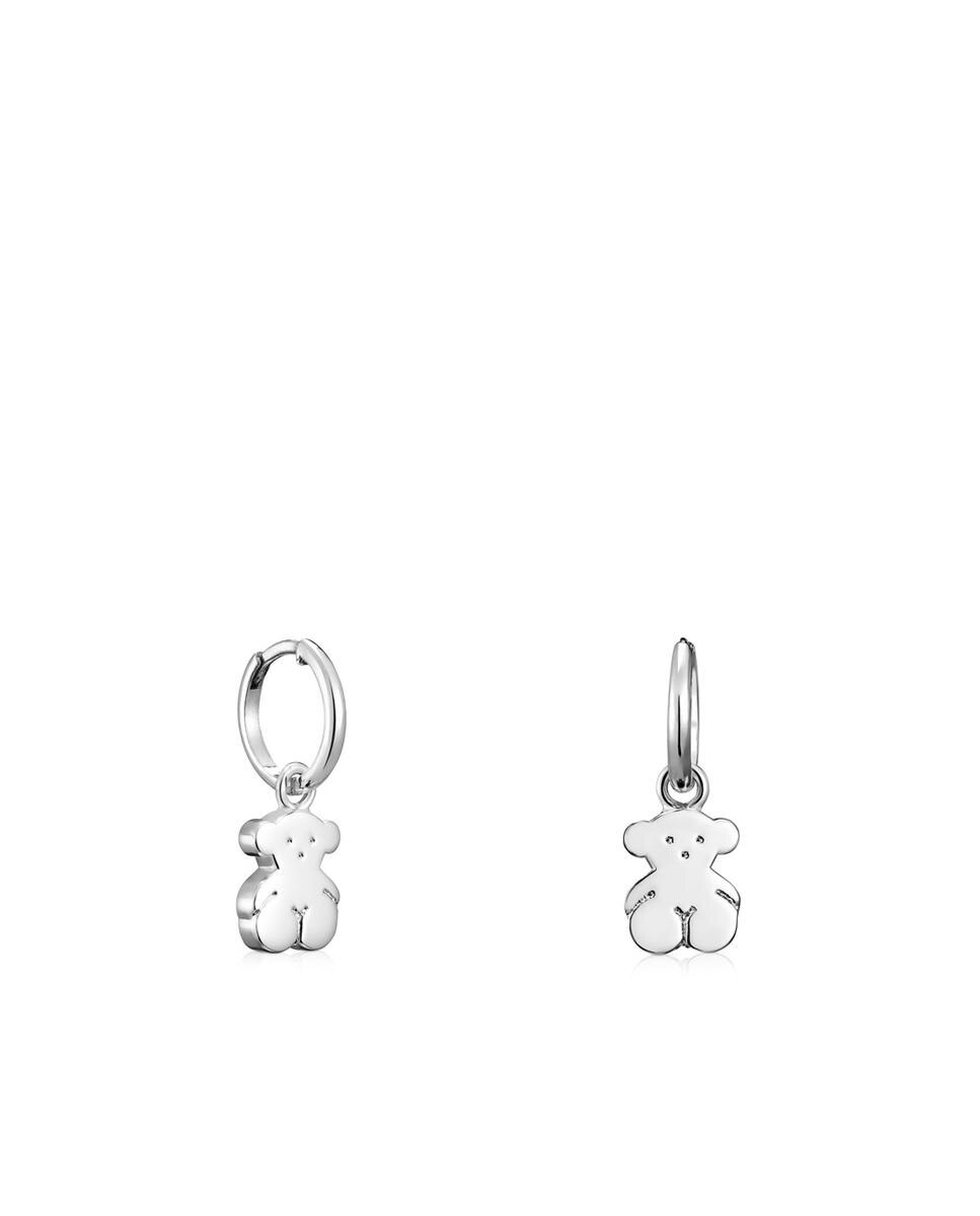 Brincos de Aro Sweet Dolls de Prata com Pendente de Urso Prateado-1
