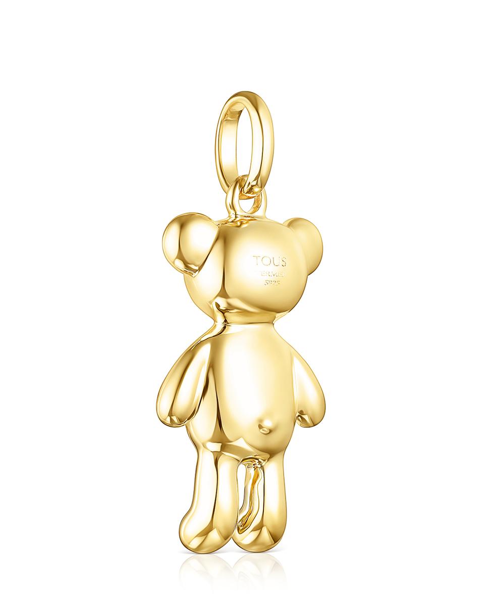 Pendente Teddy Bear Stars Banhado em Ouro de 18 Kt Sobre Prata com Motivos de Pedras Preciosas e Semipreciosas Multicolor-3
