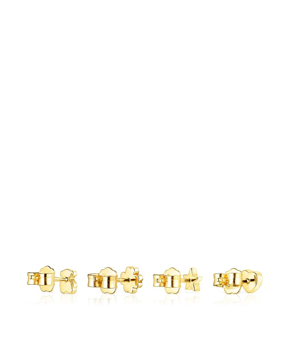 Quatro Pendentes Teddy Bear com Banho de Ouro de 18 Kt Sobre Prata Multicolor-3