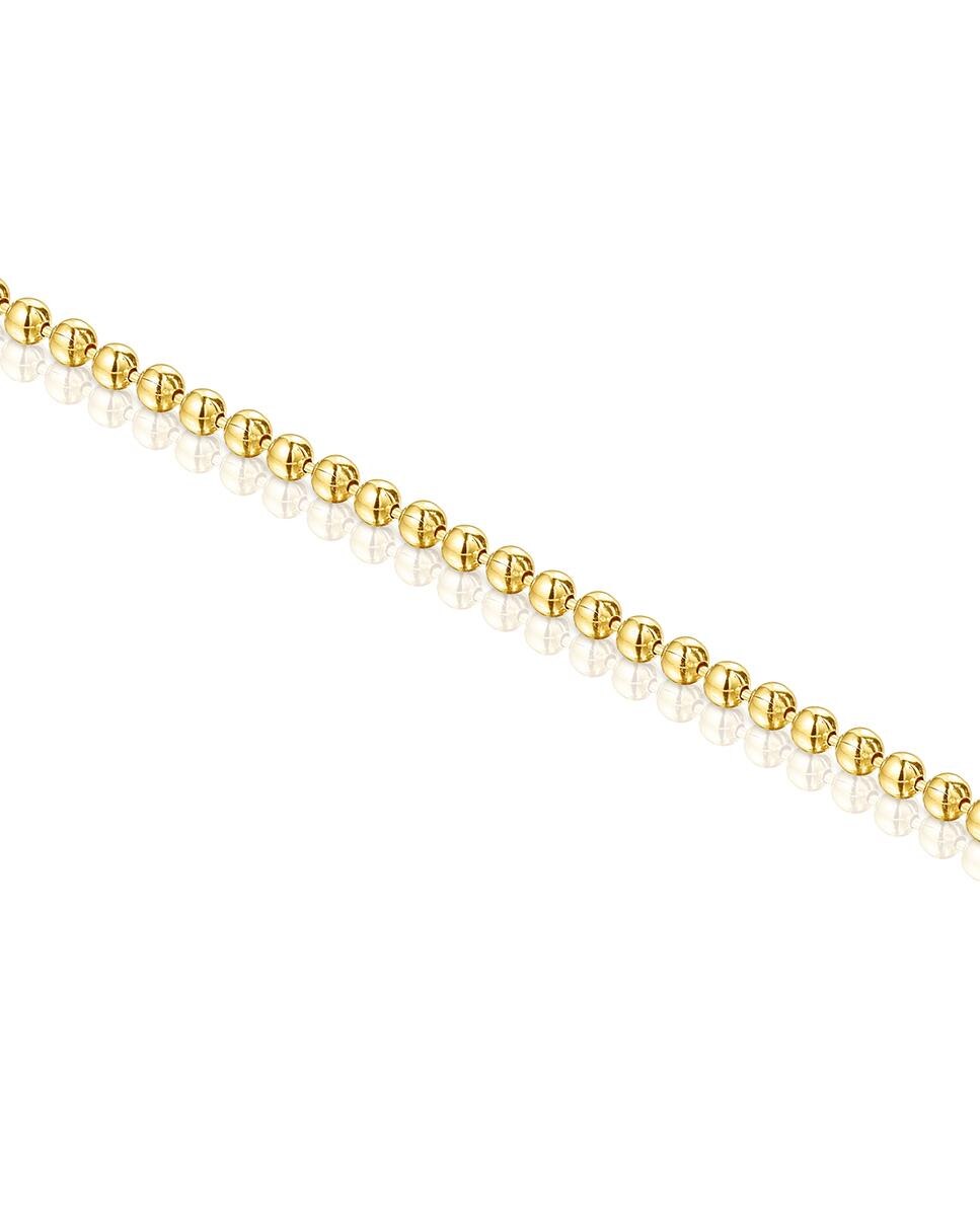 Pulseira de Corrente Gloss Banhada a Ouro de 18 Kt em Prata com Bolas Dourado-3
