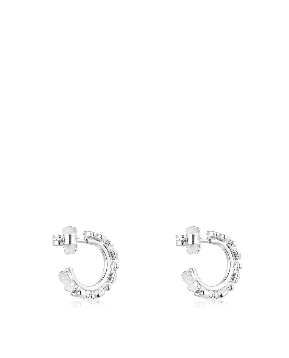 Brincos de Aro Straight de Prata com Ursos Prateado-3