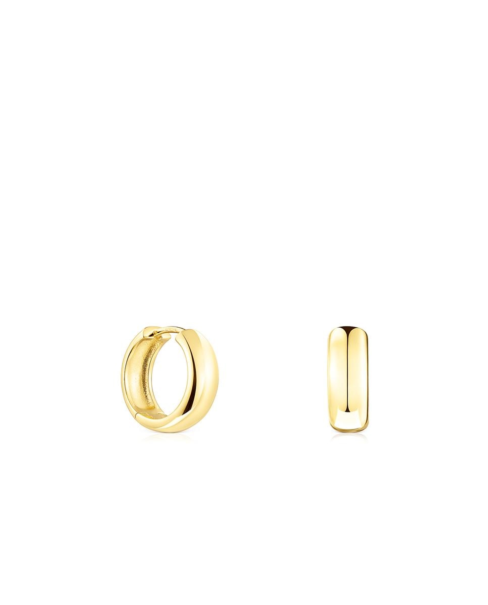 Brincos de Argola Basics Banhados a Ouro de 18 Kt Sobre Prata Dourado-1