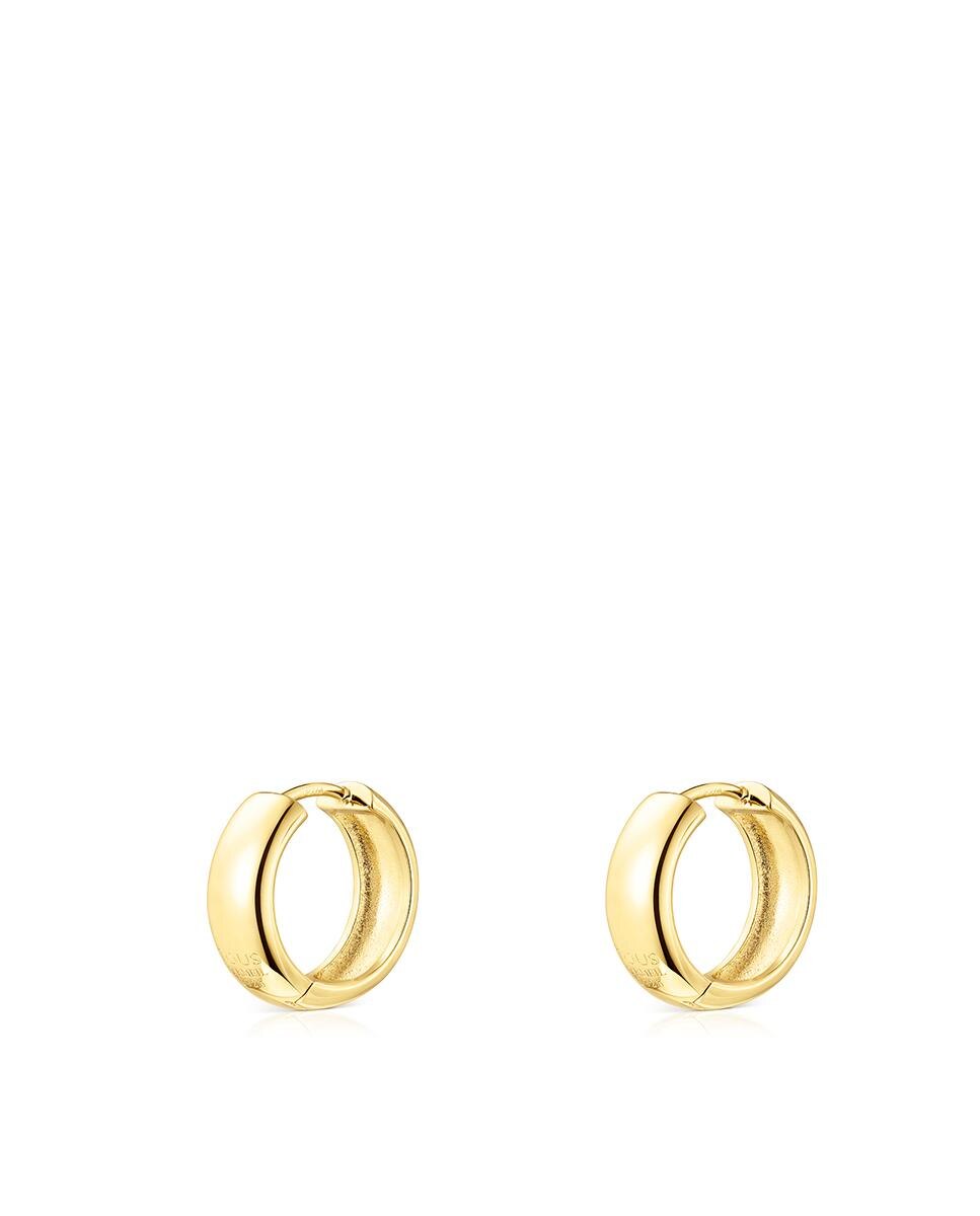 Brincos de Argola Basics Banhados a Ouro de 18 Kt Sobre Prata Dourado-3
