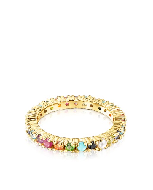 Imagem 0 de Anel Straight Color Banhado a Ouro de 18kt em Prata e Pedras Preciosas