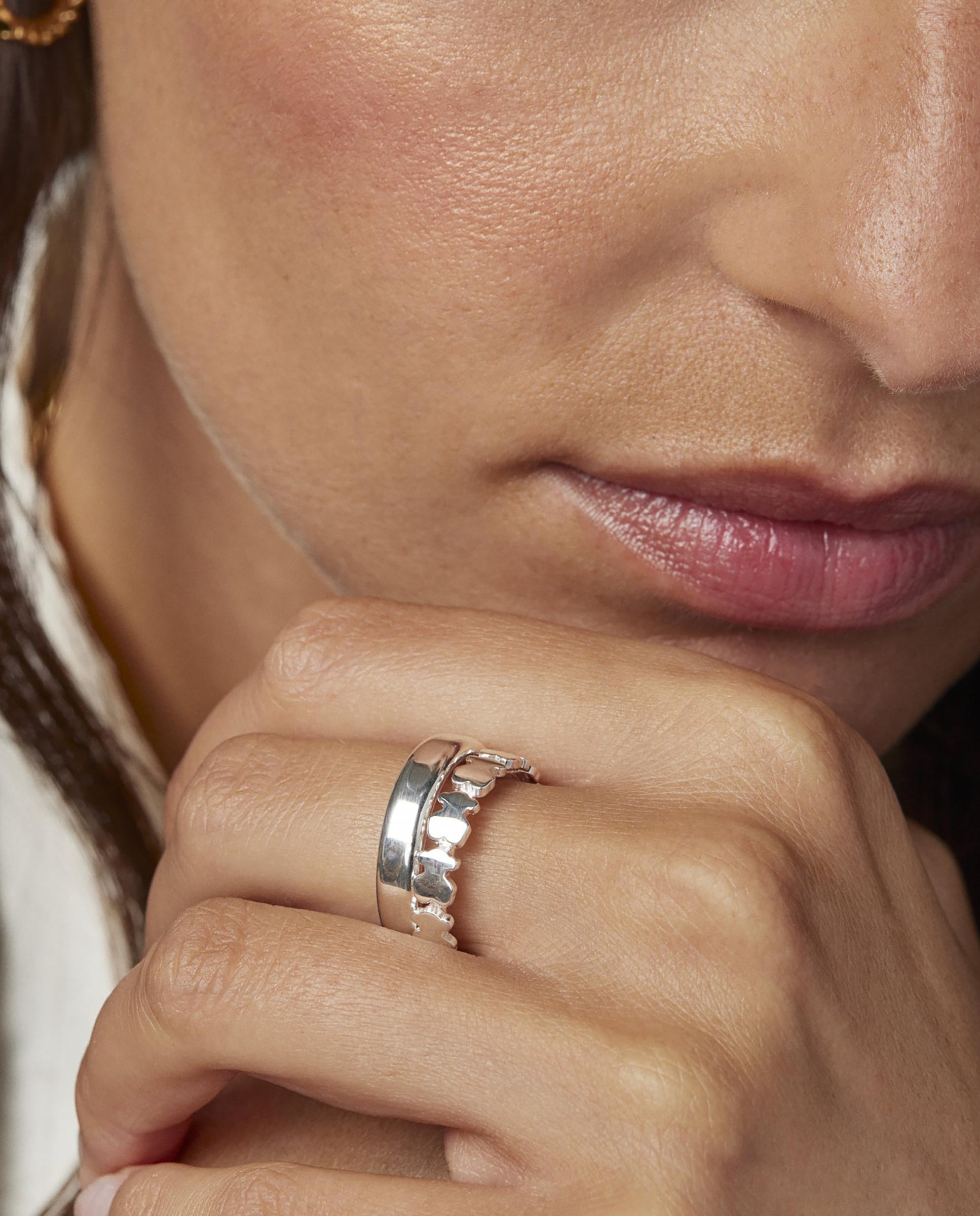 Dois Anéis de Prata Straight Prateado-7