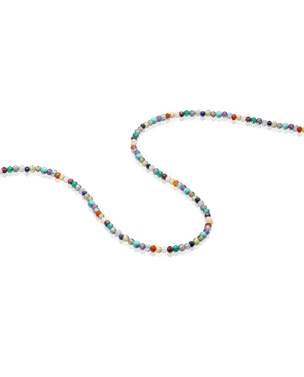 Colar Good Vibes Banhado a Ouro de 18 Kt Sobre Prata e Gemas Multicolor-2