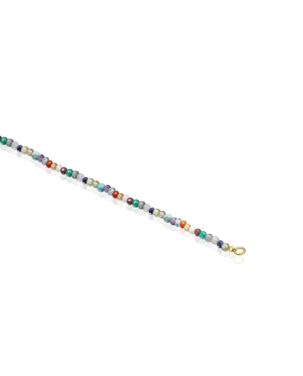Colar Good Vibes Banhado a Ouro de 18 Kt Sobre Prata e Gemas Multicolor-3