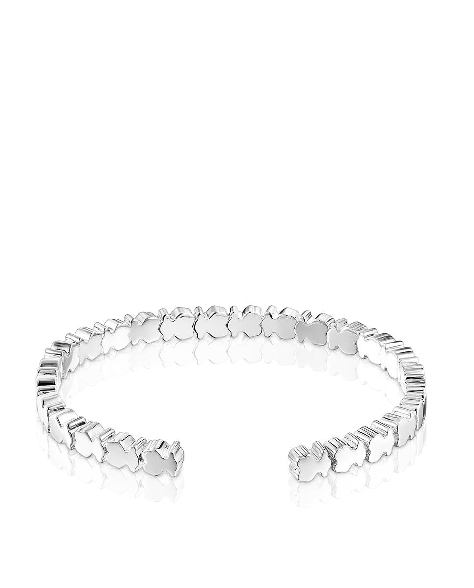 Pulseira Rígida Straight Ursos de Prata Prateado-2