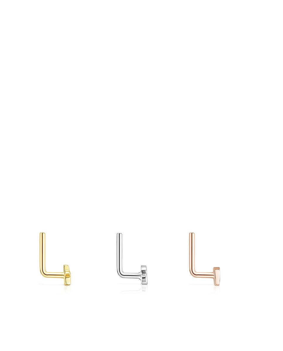 Três Piercings Basics de Nariz de Aço Tricolor Multicolor-2