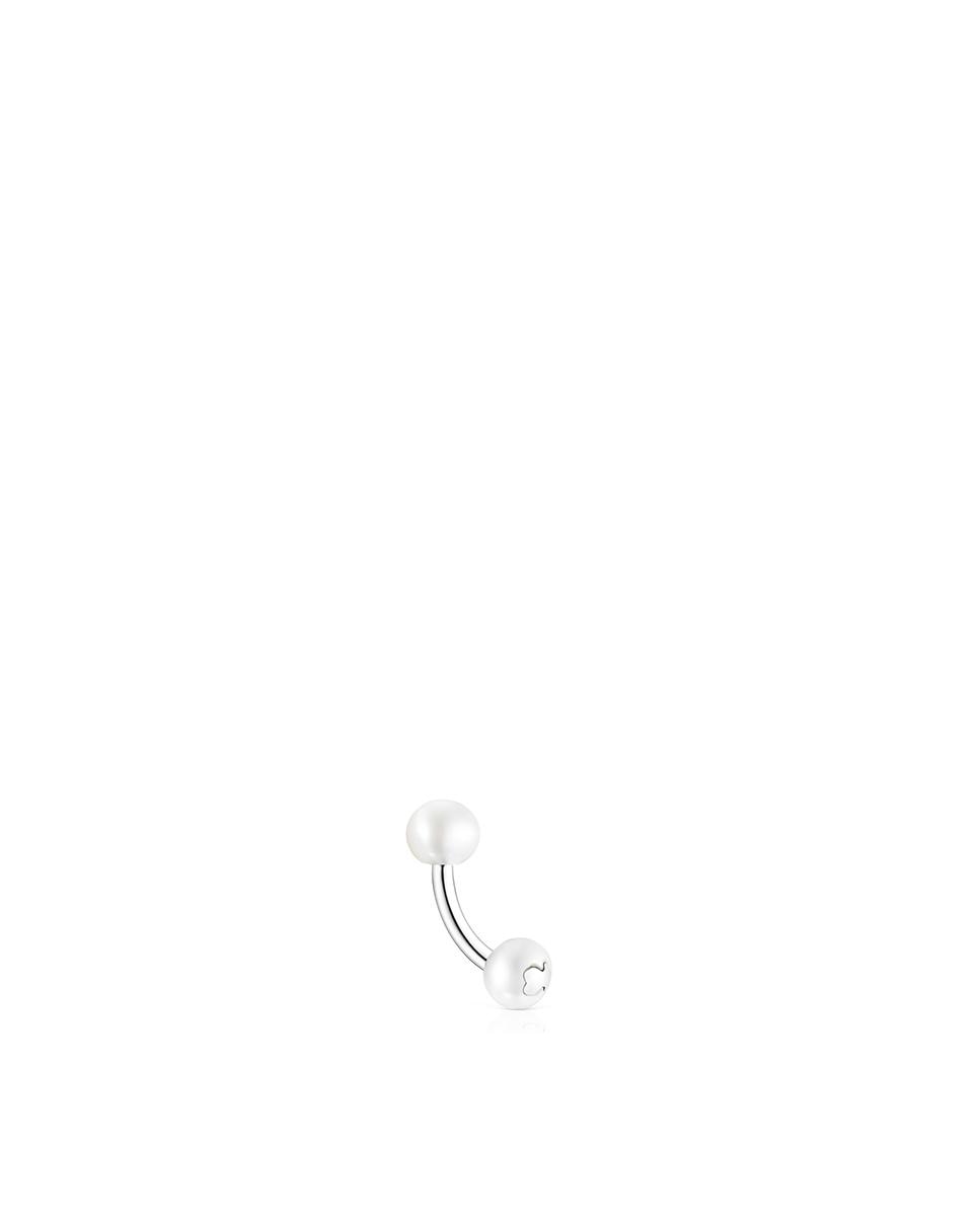 Piercing de Umbigo Pearl Tragus de Aço e Pérolas Branco-2