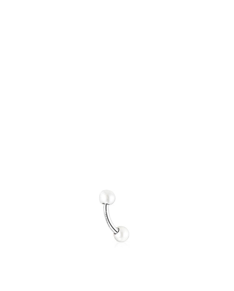 Piercing de Umbigo Pearl Tragus de Aço e Pérolas Branco-3