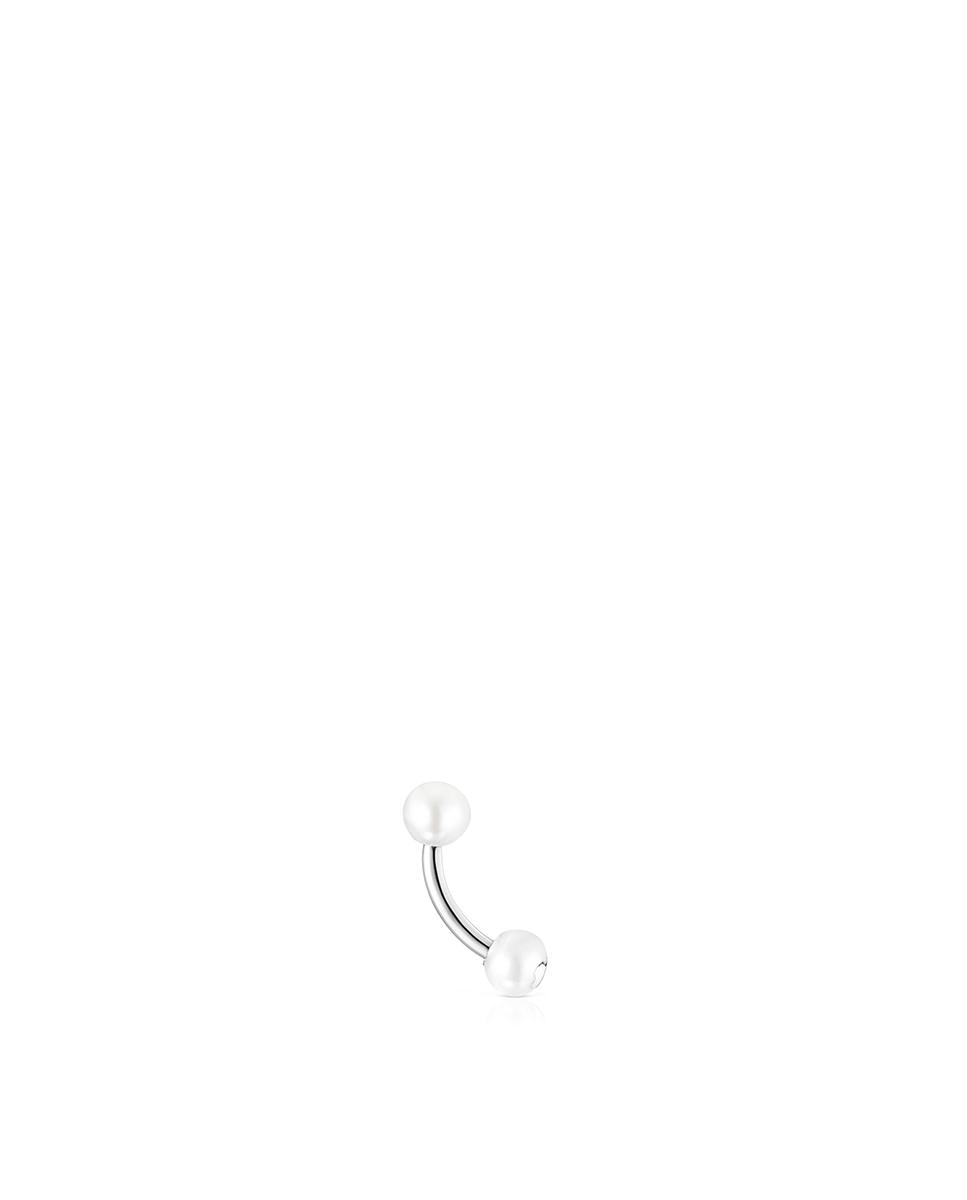 Piercing de Umbigo Pearl Tragus de Aço e Pérolas Branco-4
