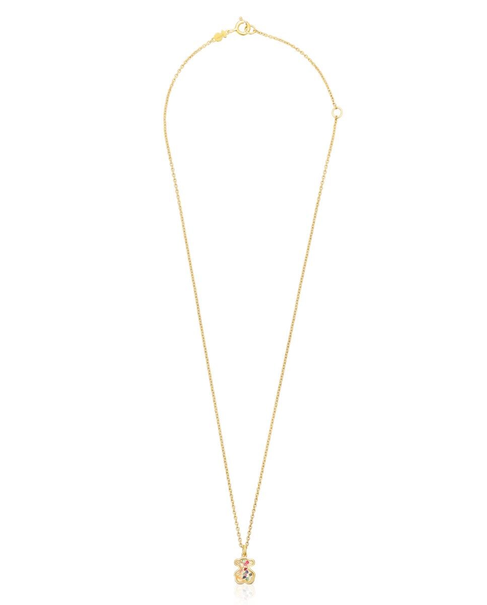 Colar Areia Banhado a Ouro de 18 Kt em Prata e Multi Gemas Multicolor-4