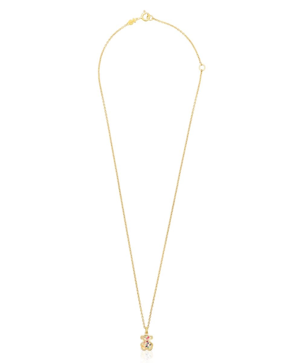 Colar Areia Banhado a Ouro de 18 Kt em Prata e Multi Gemas Multicolor-5