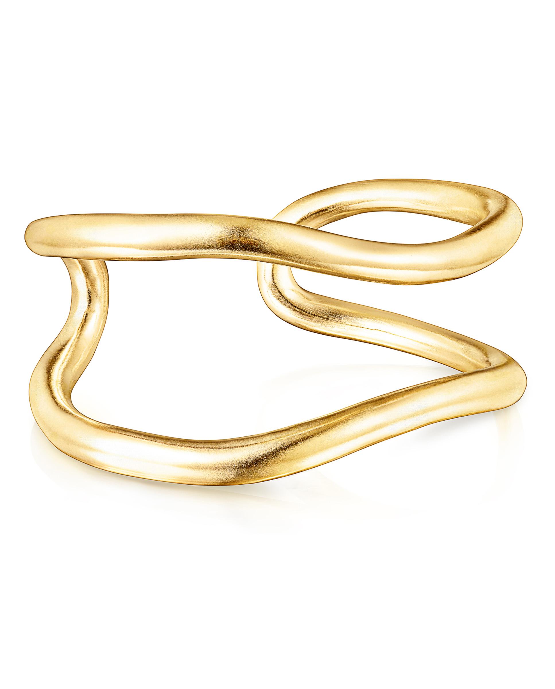 Pulseira Rígida Dupla Hav Banhada a Ouro de 18 Kt Sobre Prata Dourado-1