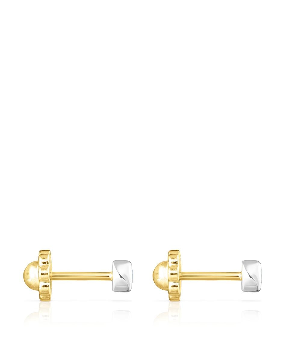 Brincos Diamonds de Ouro Branco e Diamantes Prata-2