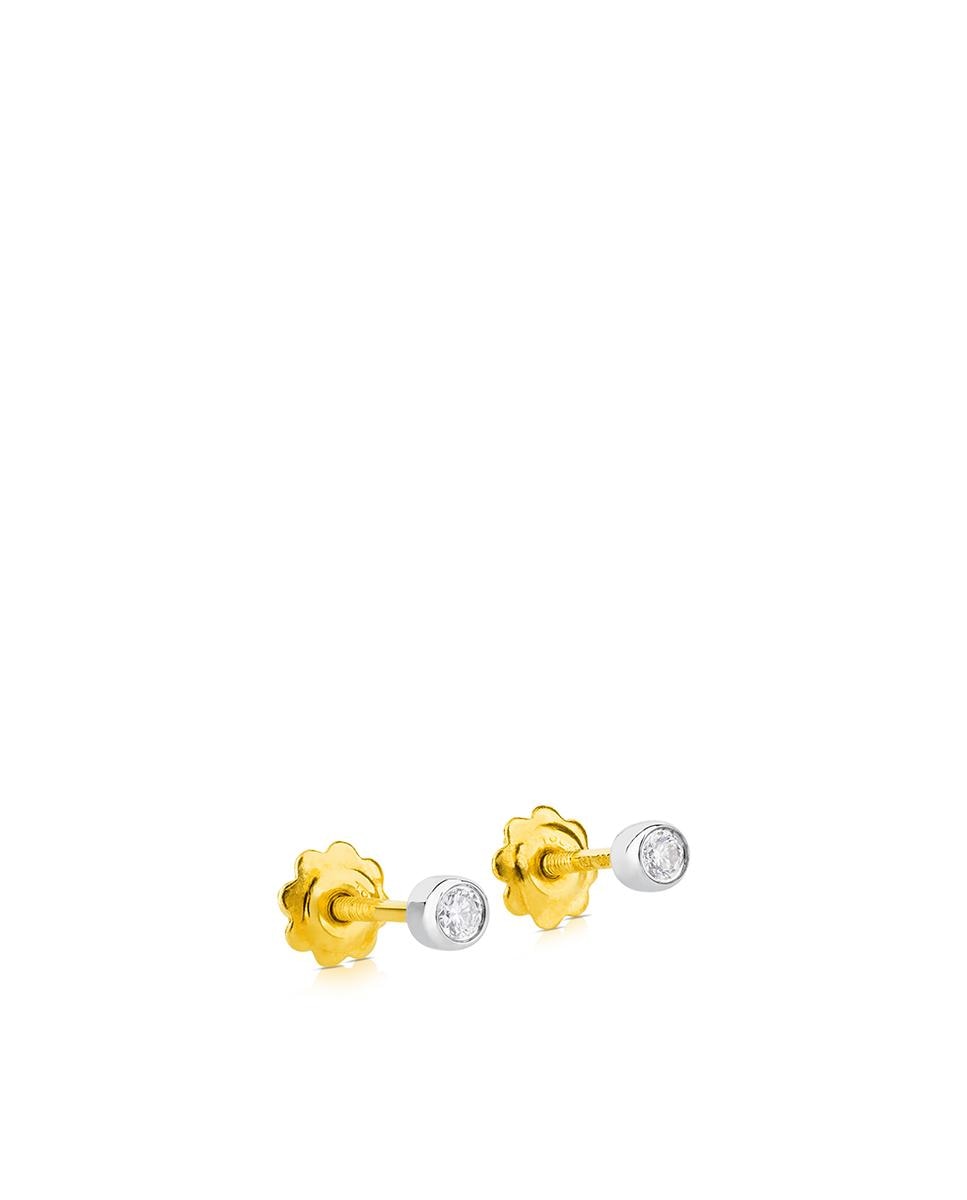 Brincos Diamonds de Ouro Branco e Diamantes Prata-4