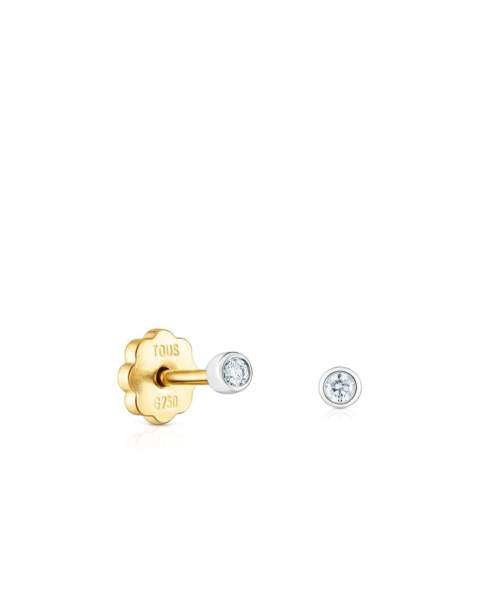 Brincos Diamonds de Ouro Branco e Diamantes Prata-1