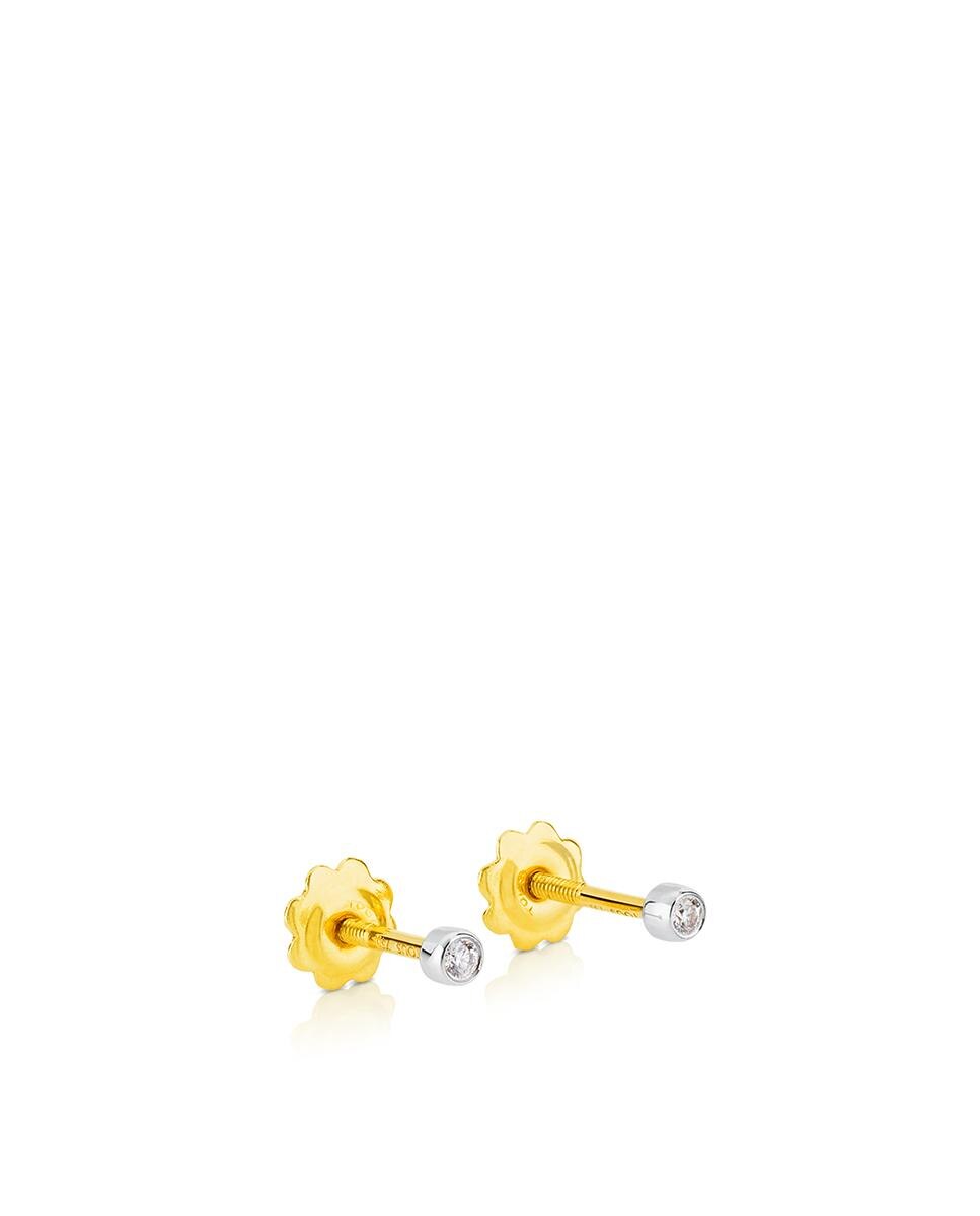 Brincos Diamonds de Ouro Branco e Diamantes Prata-4