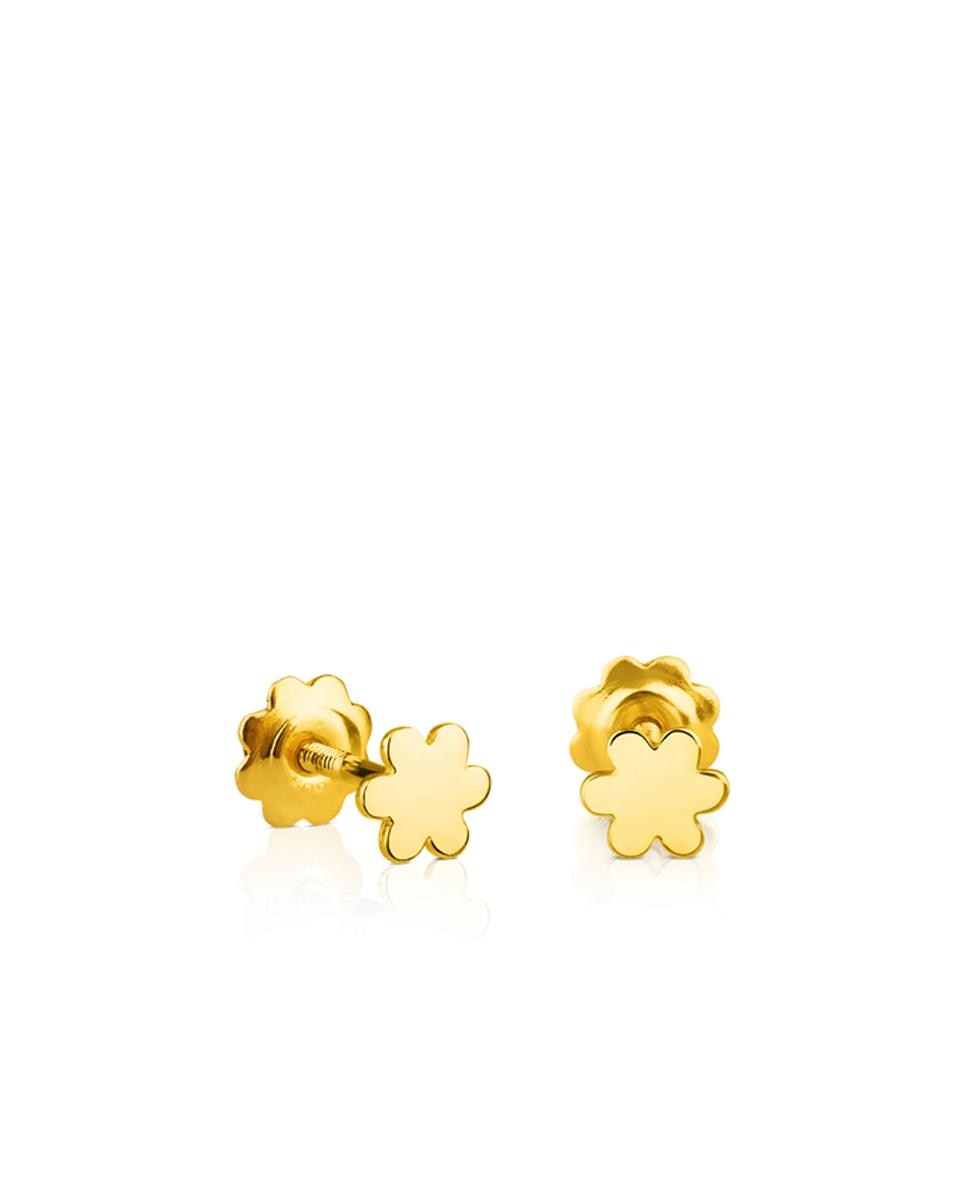 Brincos Basics em Forma de Flor em Ouro Ouro-1