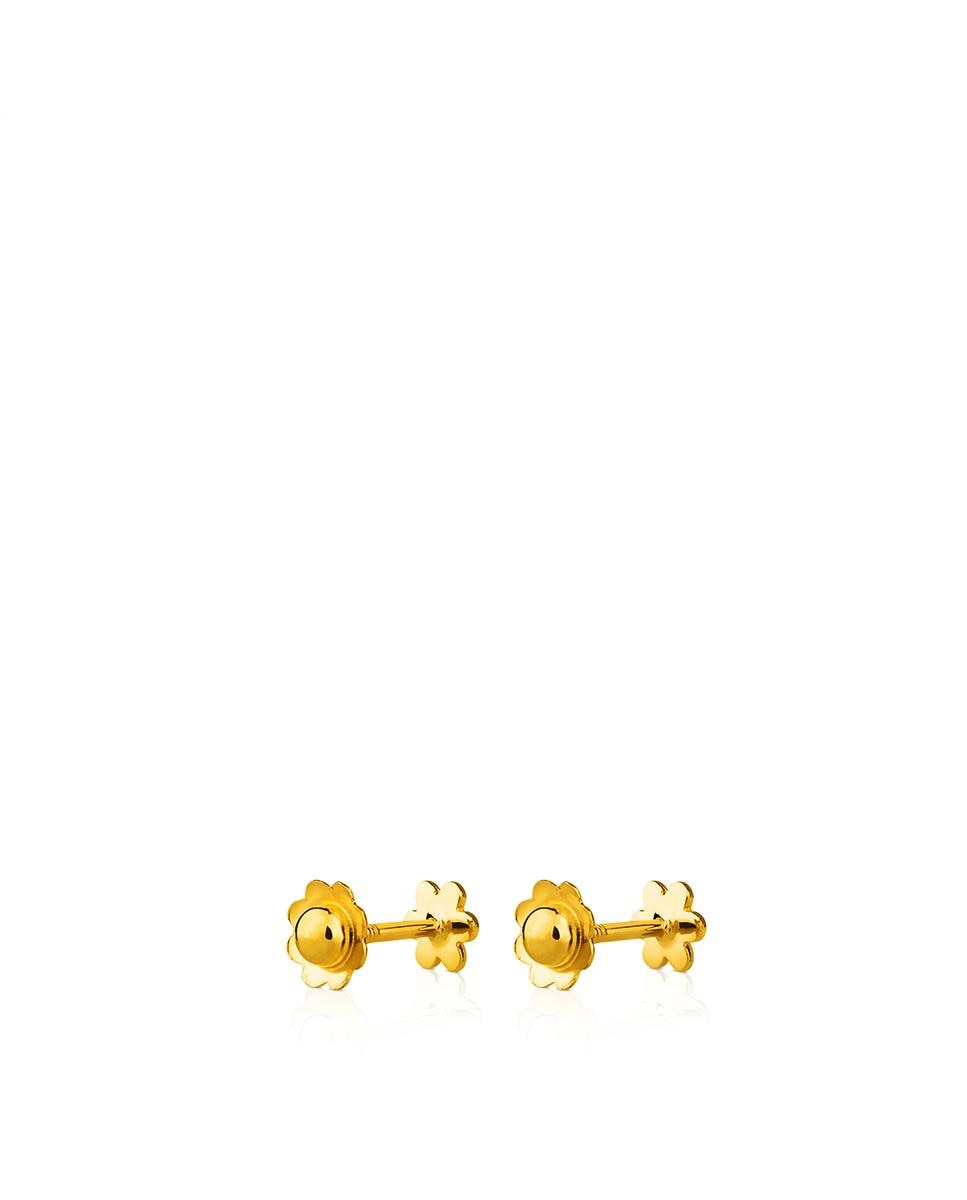 Brincos Basics em Forma de Flor em Ouro Ouro-3