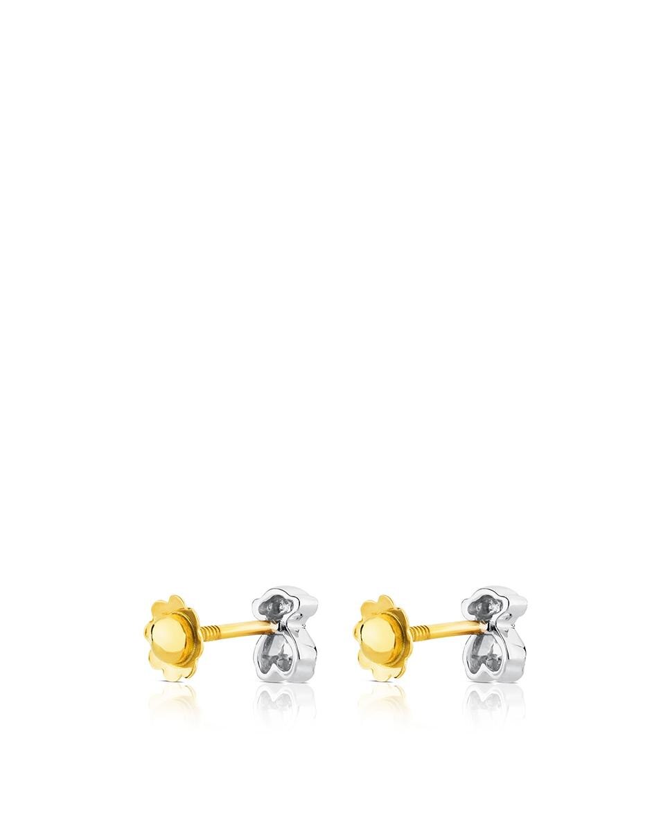 Brincos Puppies de Ouro Branco e Diamantes Branco-3