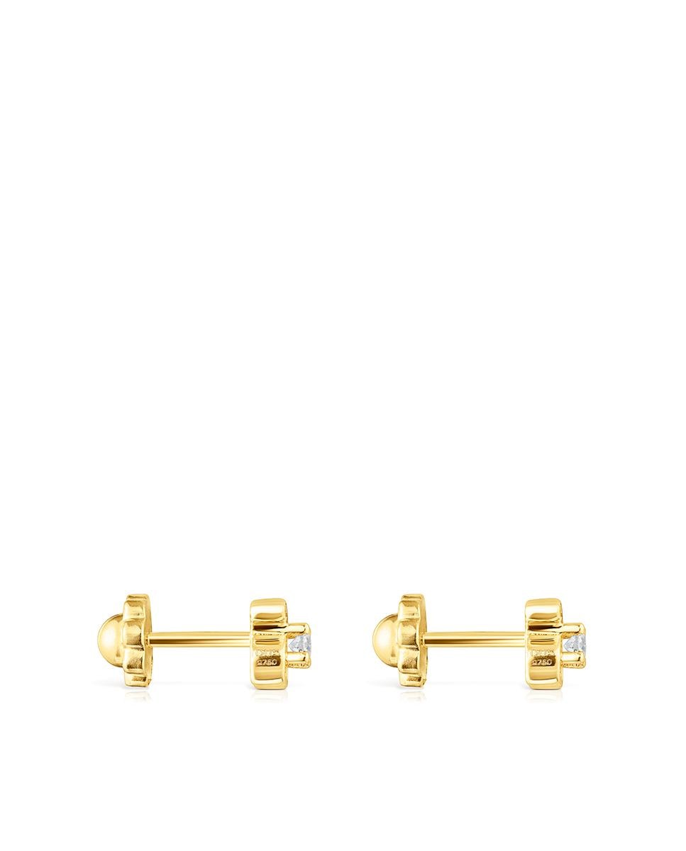 Brincos Bear em Ouro Amarelo e Diamante Branco-2