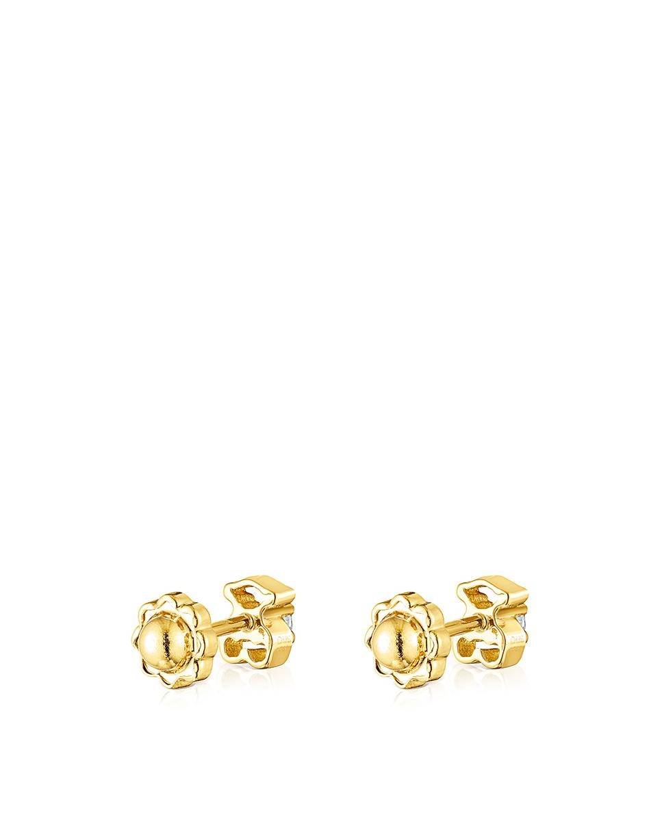 Brincos Bear em Ouro Amarelo e Diamante Branco-3