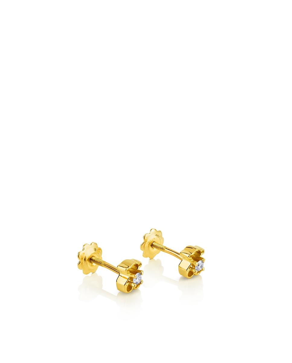 Brincos Bear em Ouro Amarelo e Diamante Branco-4
