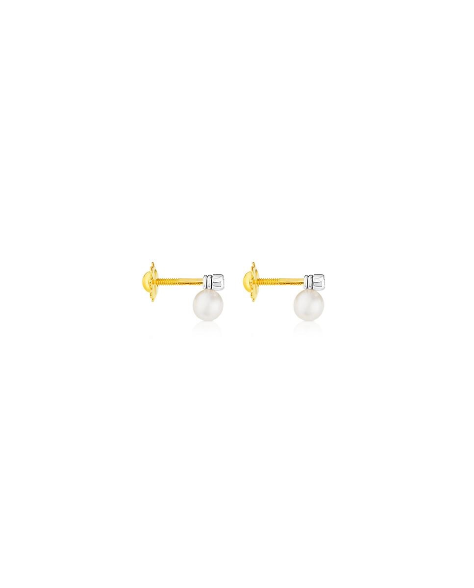 Brincos Tous Basics de Ouro Branco, Diamantes e Pérolas Multicolor-2
