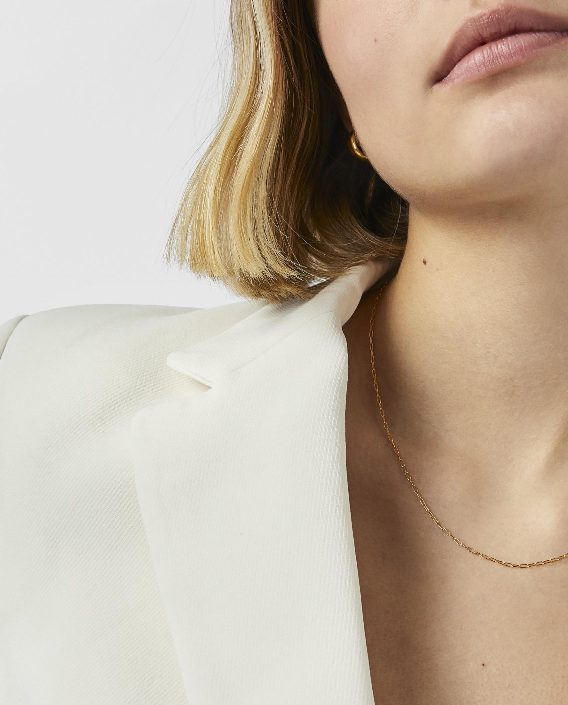 Gargantilha Chain Banhada em Ouro 18 Kt Sobre Prata Ouro-4