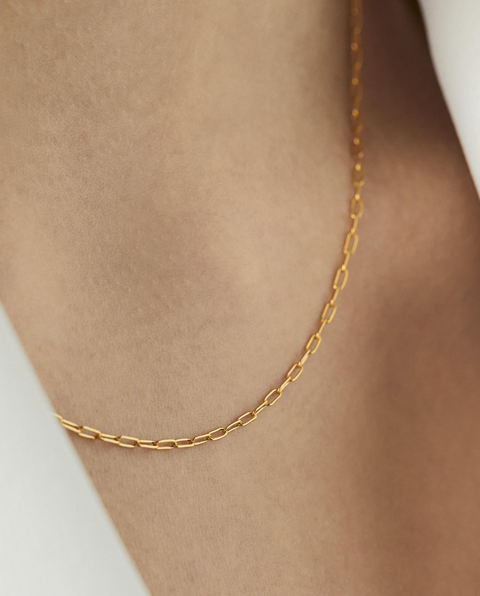 Gargantilha Chain Banhada em Ouro 18 Kt Sobre Prata Ouro-5