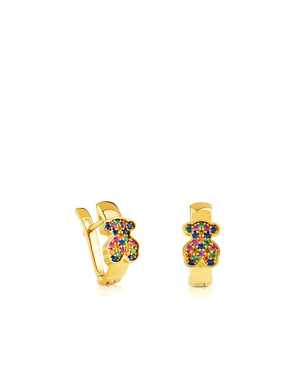 Brincos de Aro Gen Banhados a Ouro de 18 Kt Sobre Prata em Dourado Multicolor-1