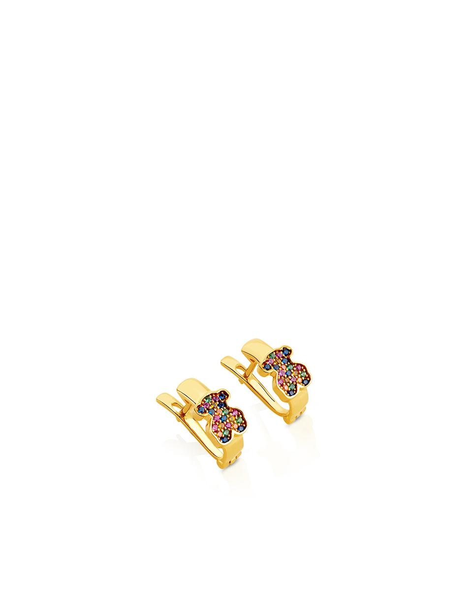 Brincos de Aro Gen Banhados a Ouro de 18 Kt Sobre Prata em Dourado Multicolor-4