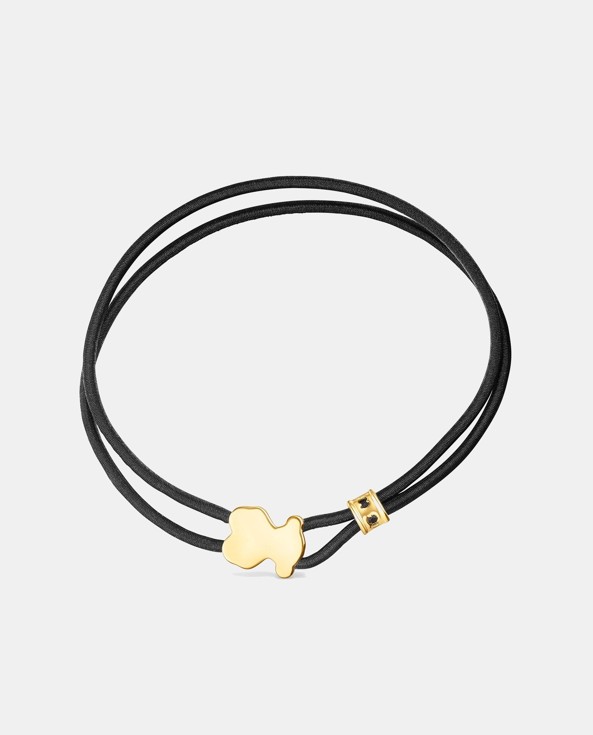 Pulseira Tous Sweet Dolls Elástica de 17cm com Motivo com Banho de Ouro 18 Kt Sobre Prata Preto-2