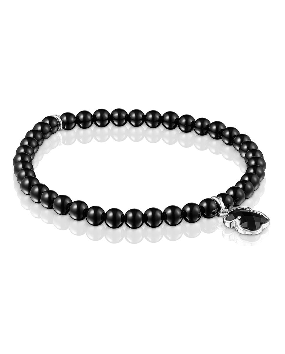 Pulseira de Corrente Icon Color em Prateado e Ónix Preto-1