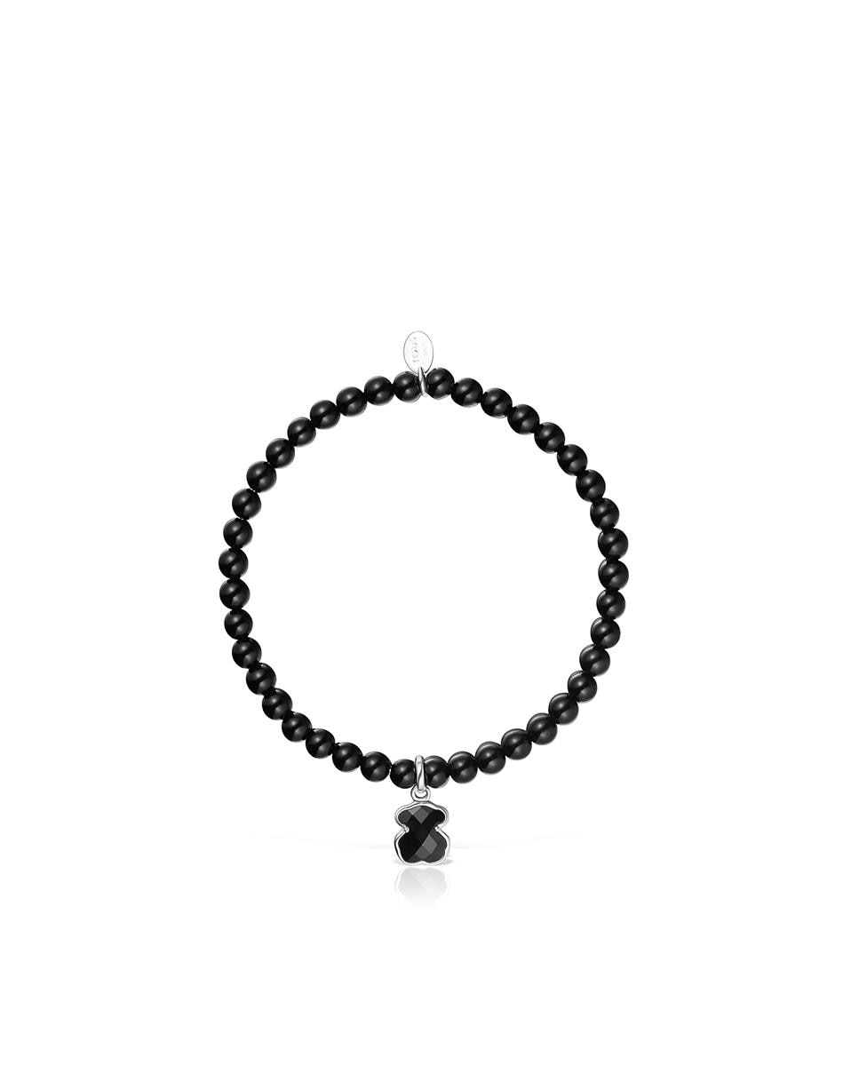 Pulseira de Corrente Icon Color em Prateado e Ónix Preto-2