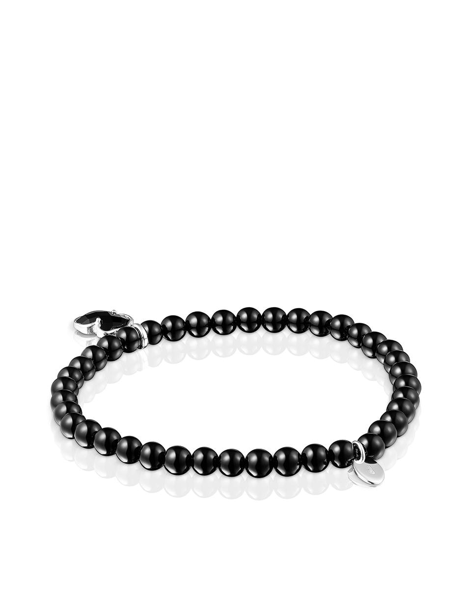 Pulseira de Corrente Icon Color em Prateado e Ónix Preto-3