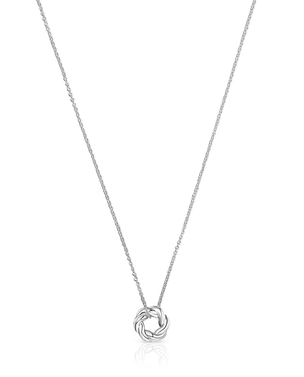 Colar Twisted de Prata Circular Prateado-1